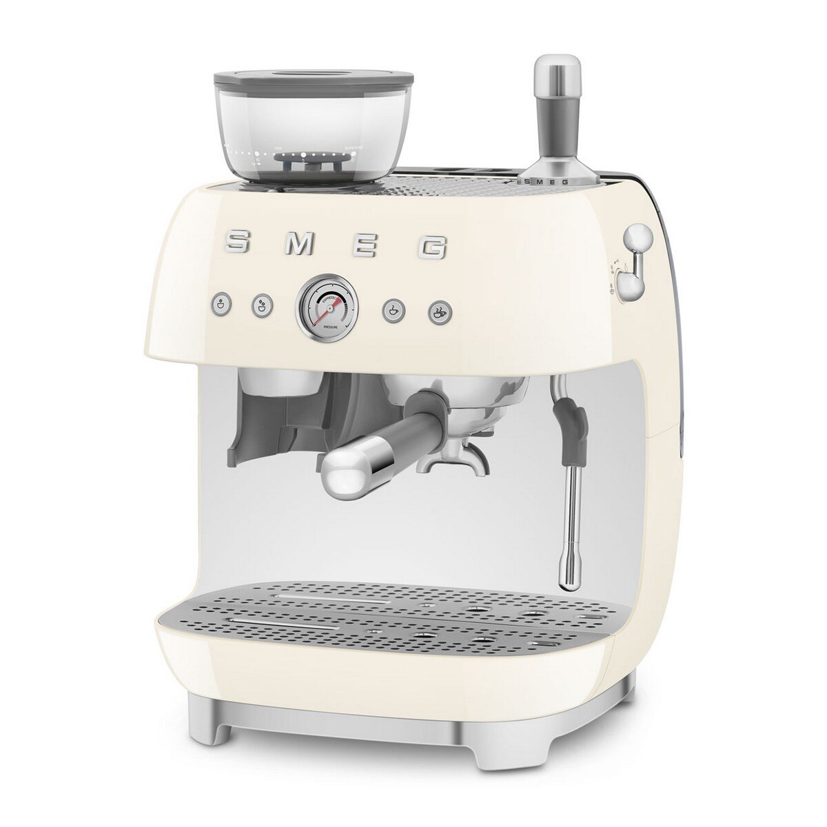 Recondicionado - Grade A - Máquina de Café Expresso Manual Smeg Anni 50, com Moinho, de 1350 W e de 15 bar Creme-3