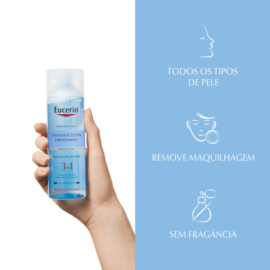 Água Micelar 3 em 1 Limpa, Desmaquilha e Hidrata DermatoCLEAN [Hyaluron] - 400 ml 2