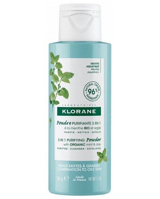 Pó de Limpeza Facial Purificante de Hortelã Aquática Orgânica 50g Klorane 1