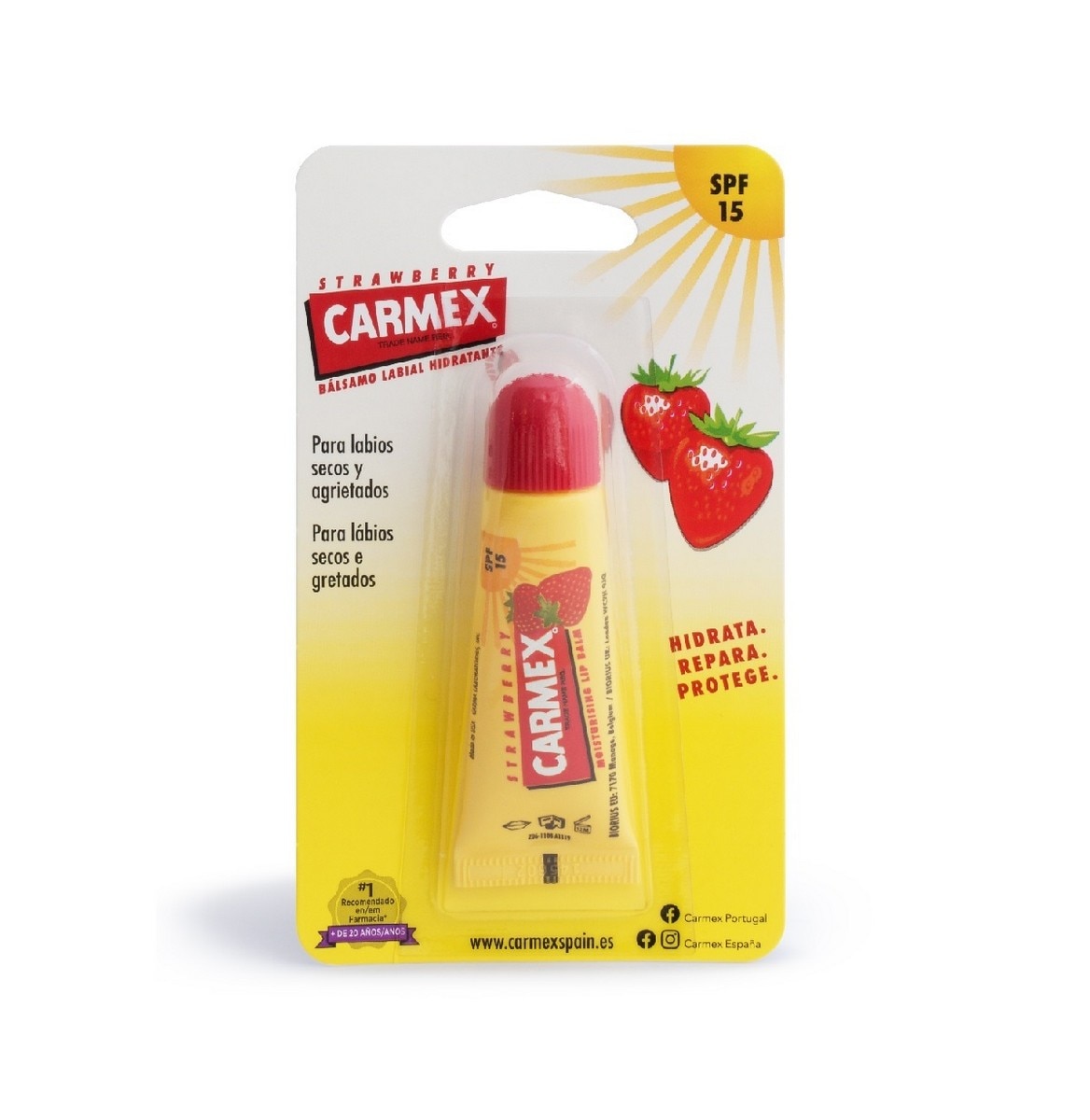 Imagem 0 de Bálsamo Labial Tubo Morango SPF 15 - 10 g