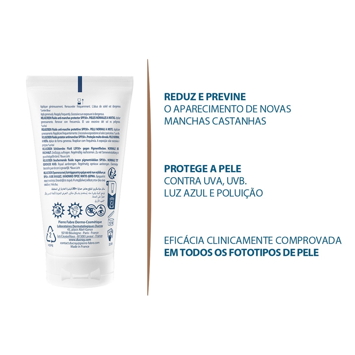 Protetor Solar Fluido Protetor Melascreen Antimanchas SPF50+ 4