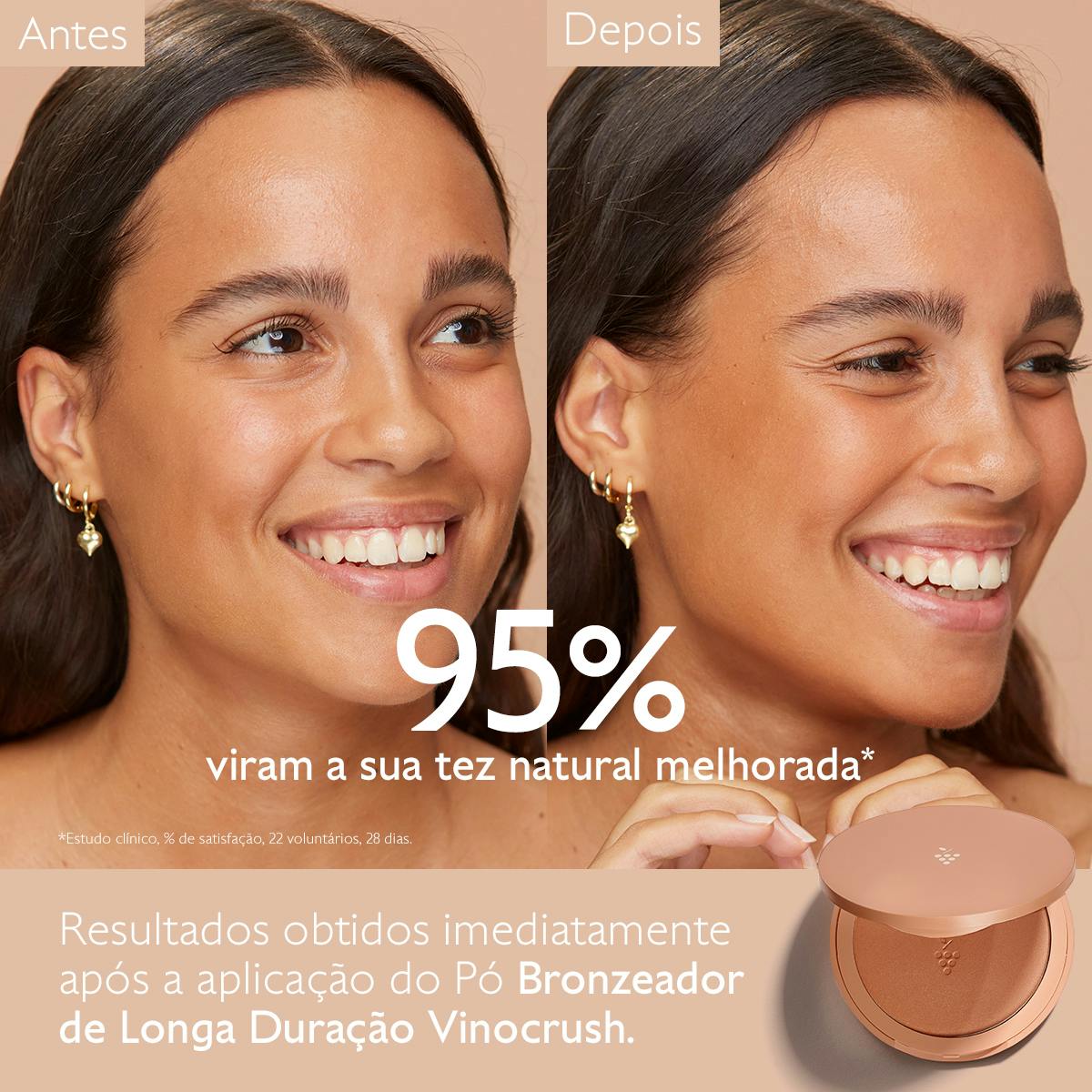 Pó Bronzeador Longa Duração Vinocrush - 8,5 g 3