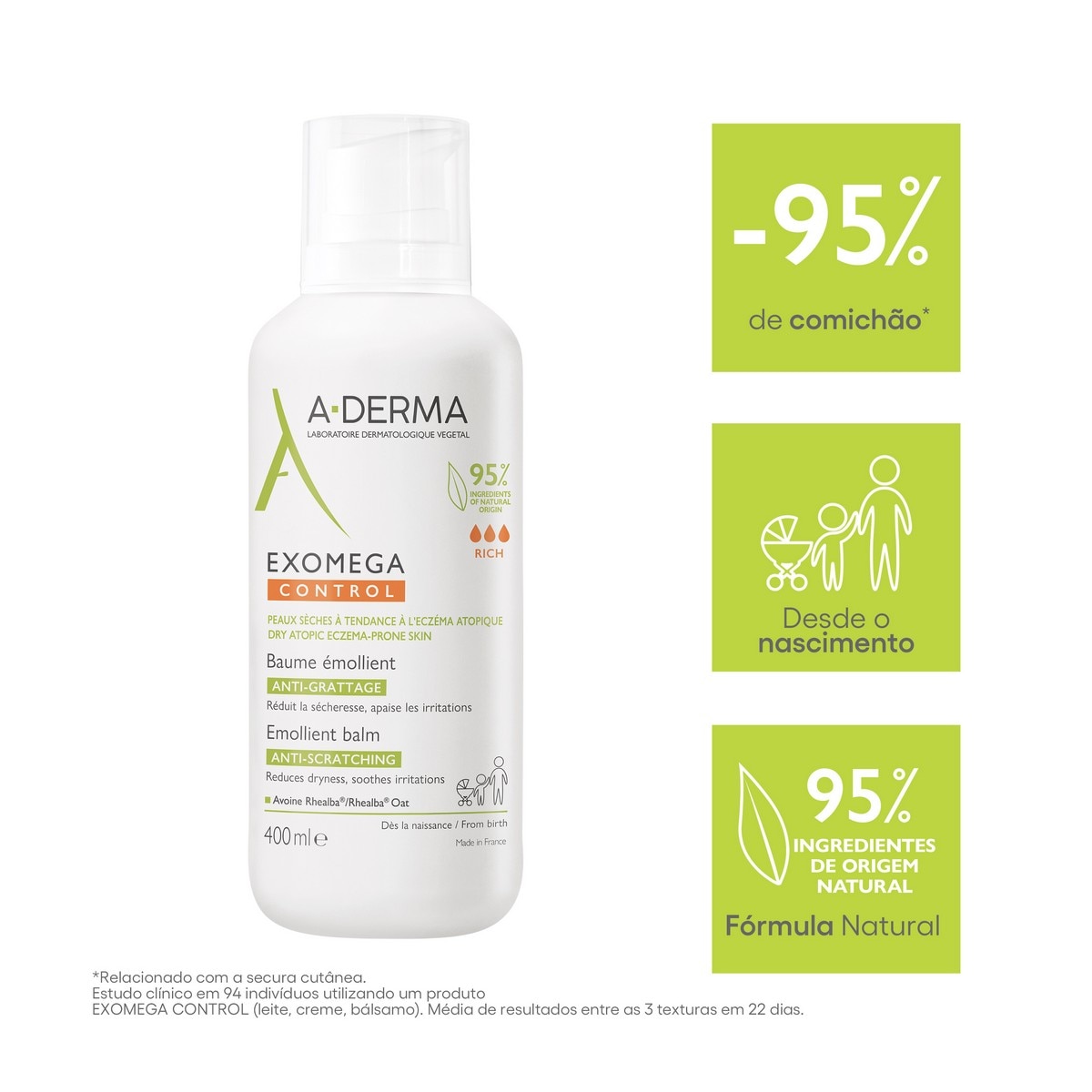 Bálsamo Emoliente Exomega Control - 400 ml 4
