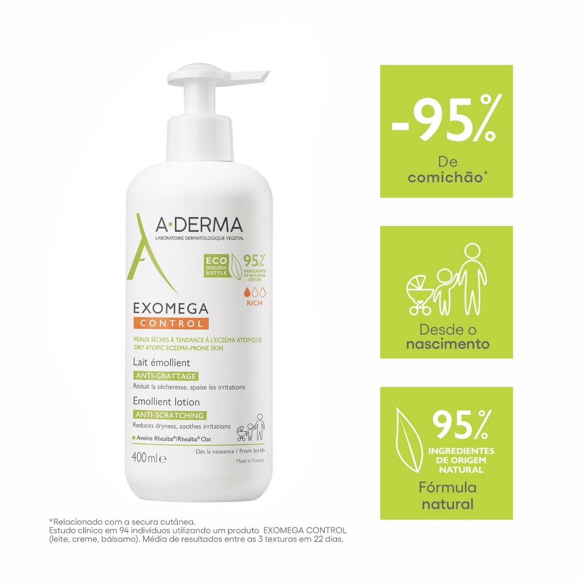 Leite Emoliente Exomega Control - 400 ml 4