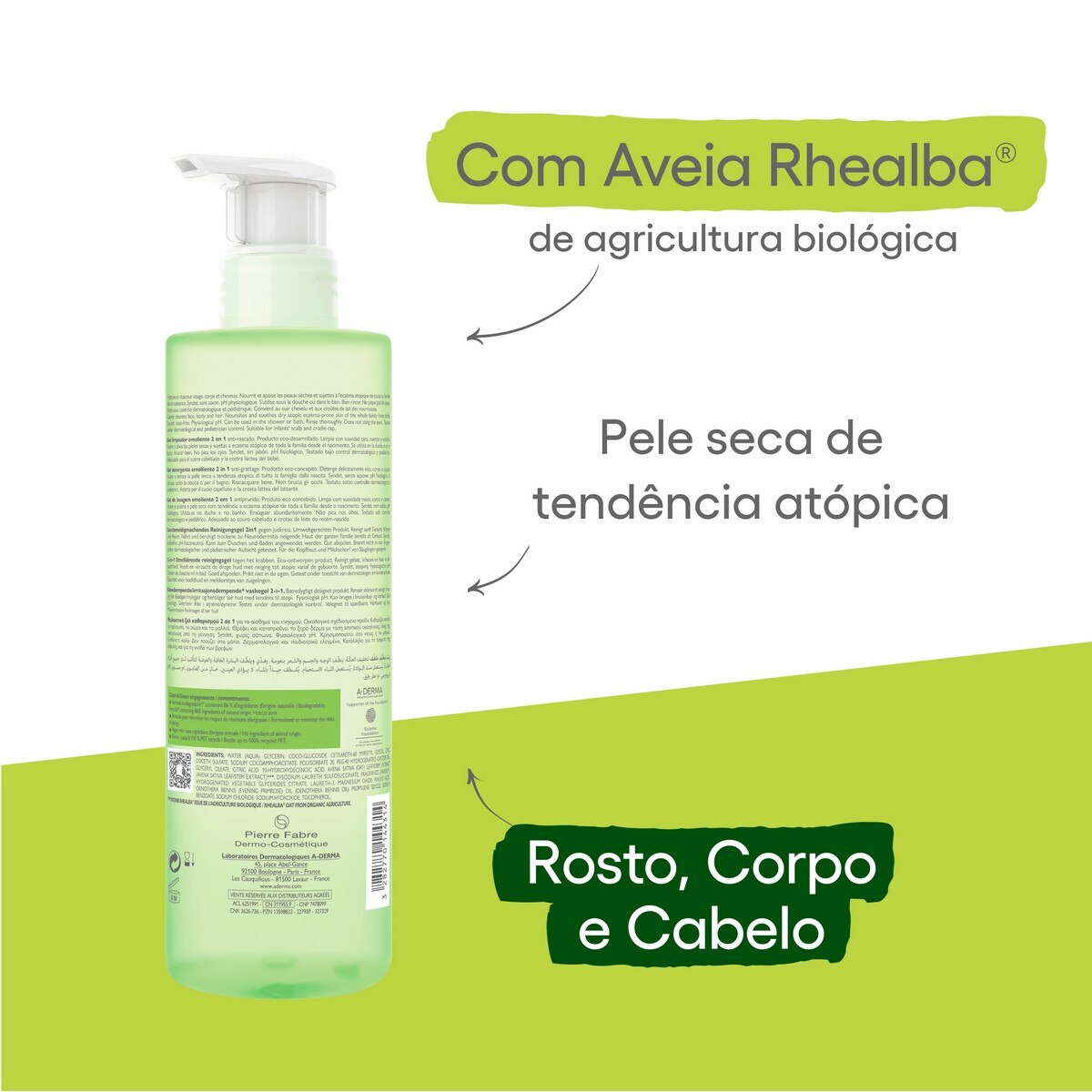 Gel Corpo e Cabelo Exomega Control - 500 ml 4