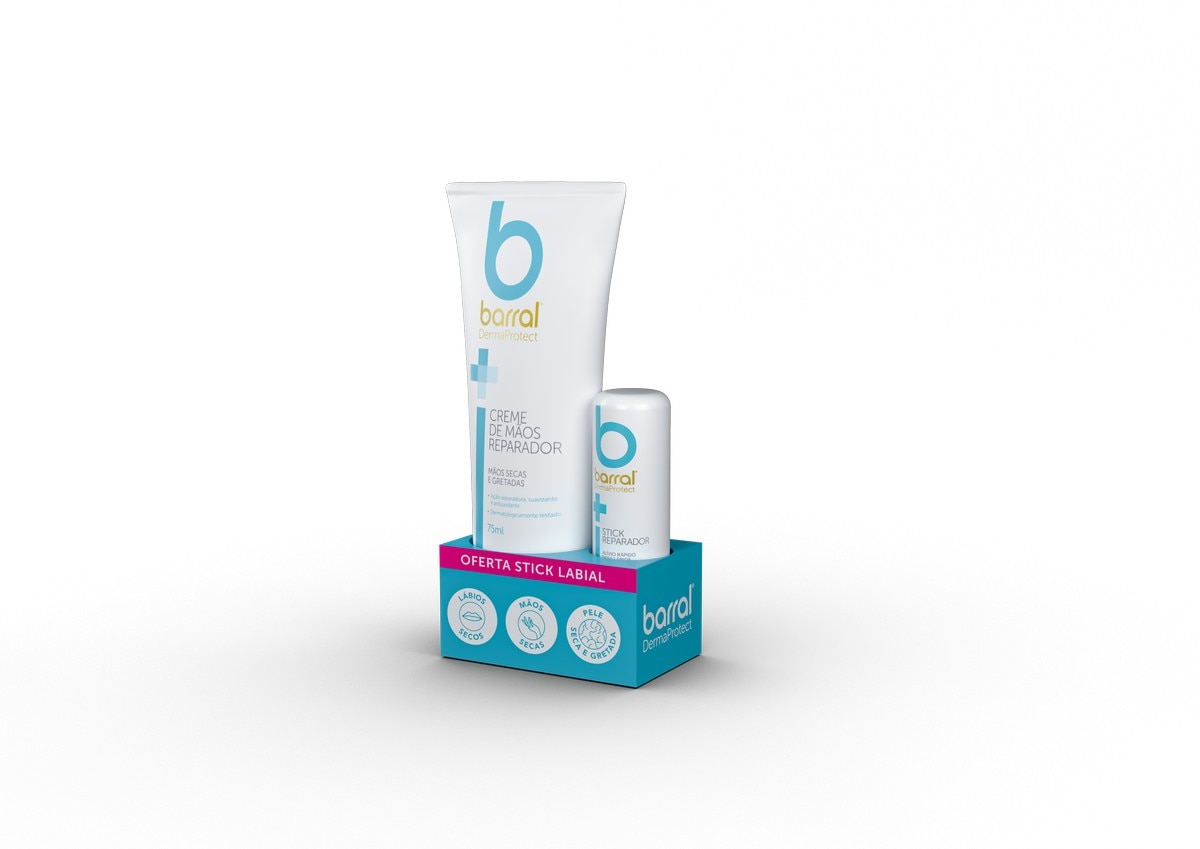 Imagem 0 de Kit Creme de Mãos Reparador DermaProtect + DermaProtect Stick Reparador 75 mL + 4,8g Barral