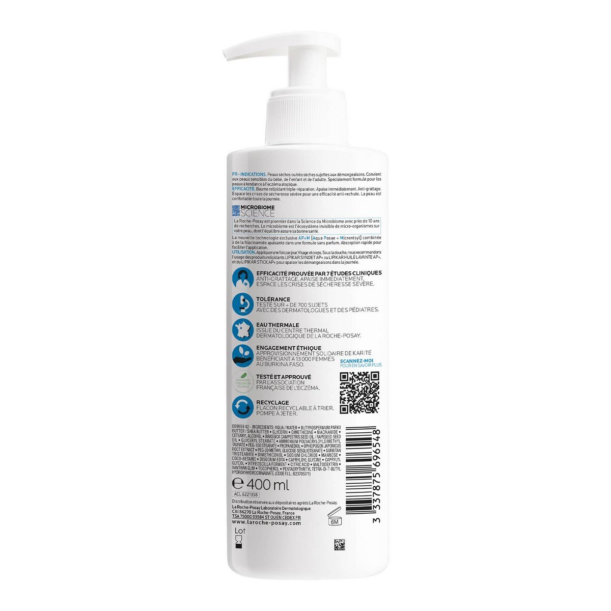 Creme Corporal Lipikar Baume AP+M 400ml La Roche Posay 2