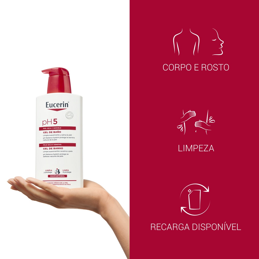Gel de Banho ph5 Pele Seca Sensível - 1 L 2