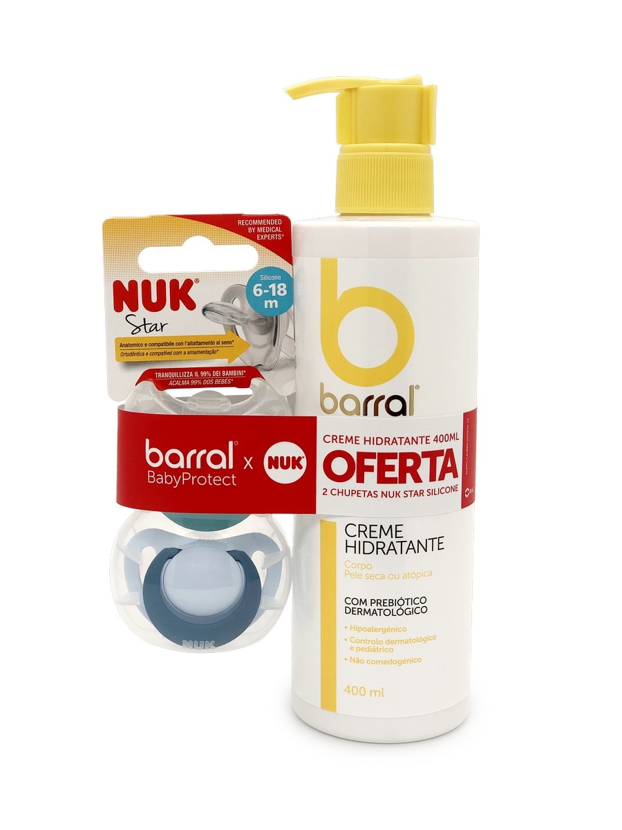 Baby Creme Hidratante + oferta 2 chupetas nuk - 400 ml 1