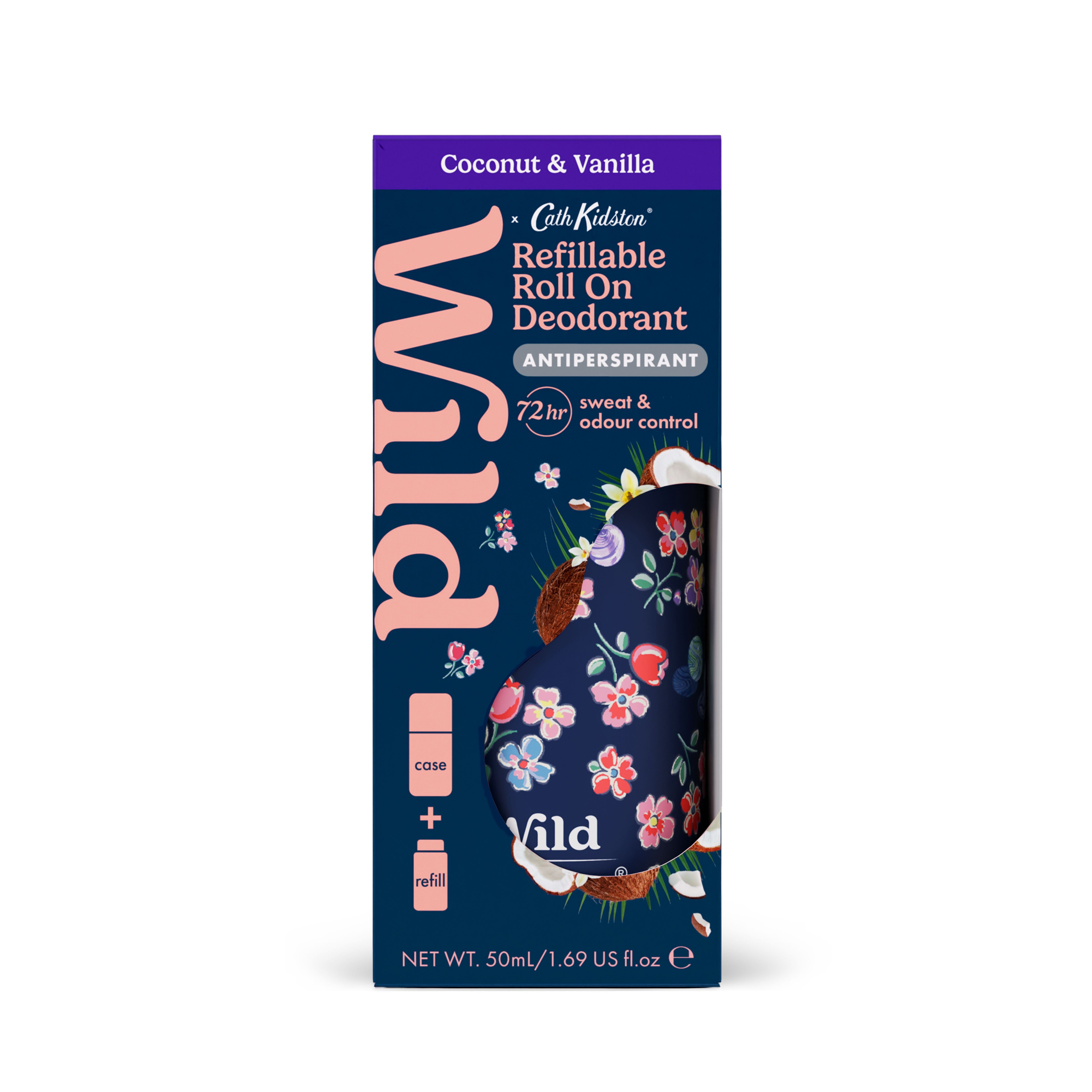 Desodorizante Natural Roll-On AT Caixa e Recarga Cath Kidston Azul Coco e Baunilha Coco e Baunilha-2