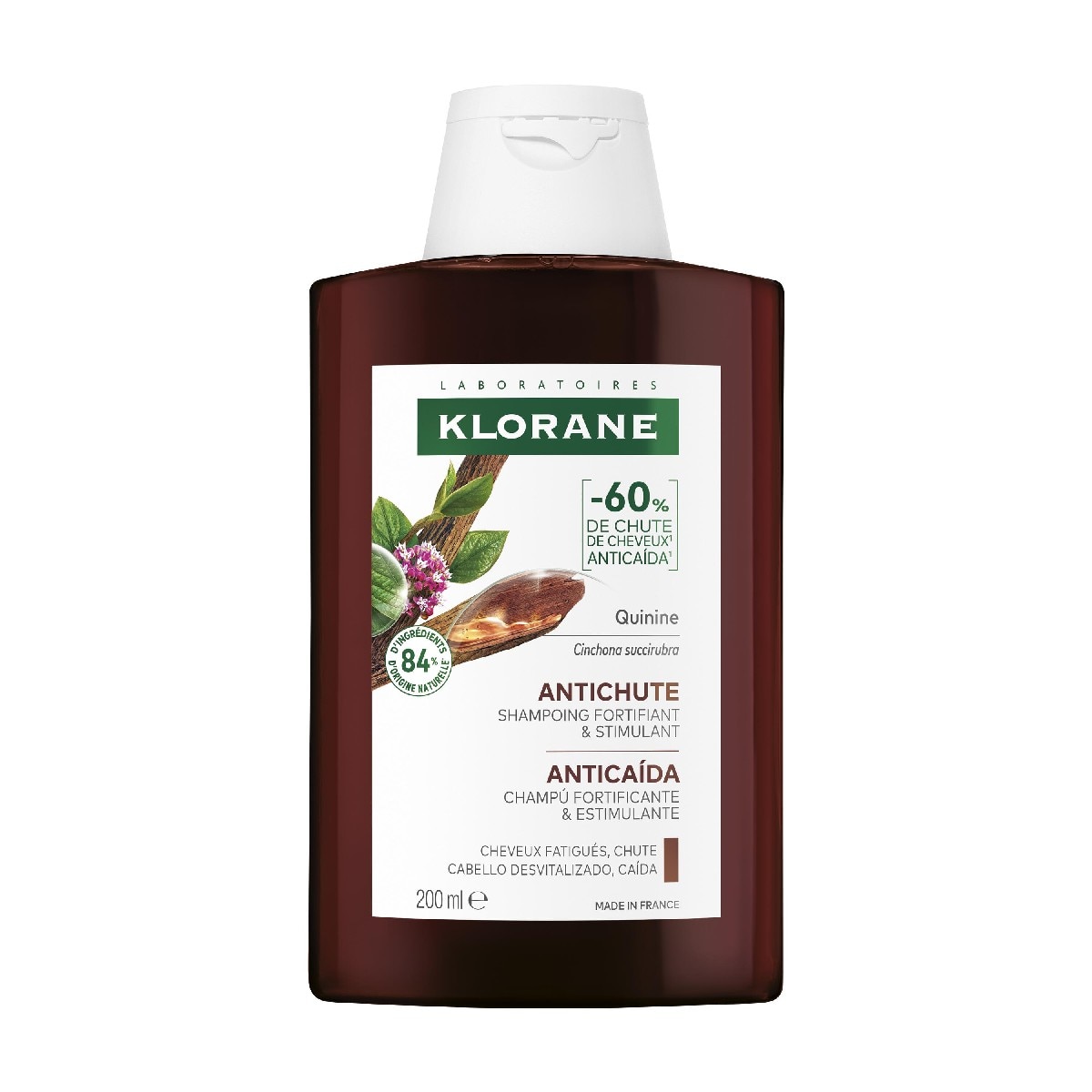 Champô de Quinina 200 ml Klorane 1