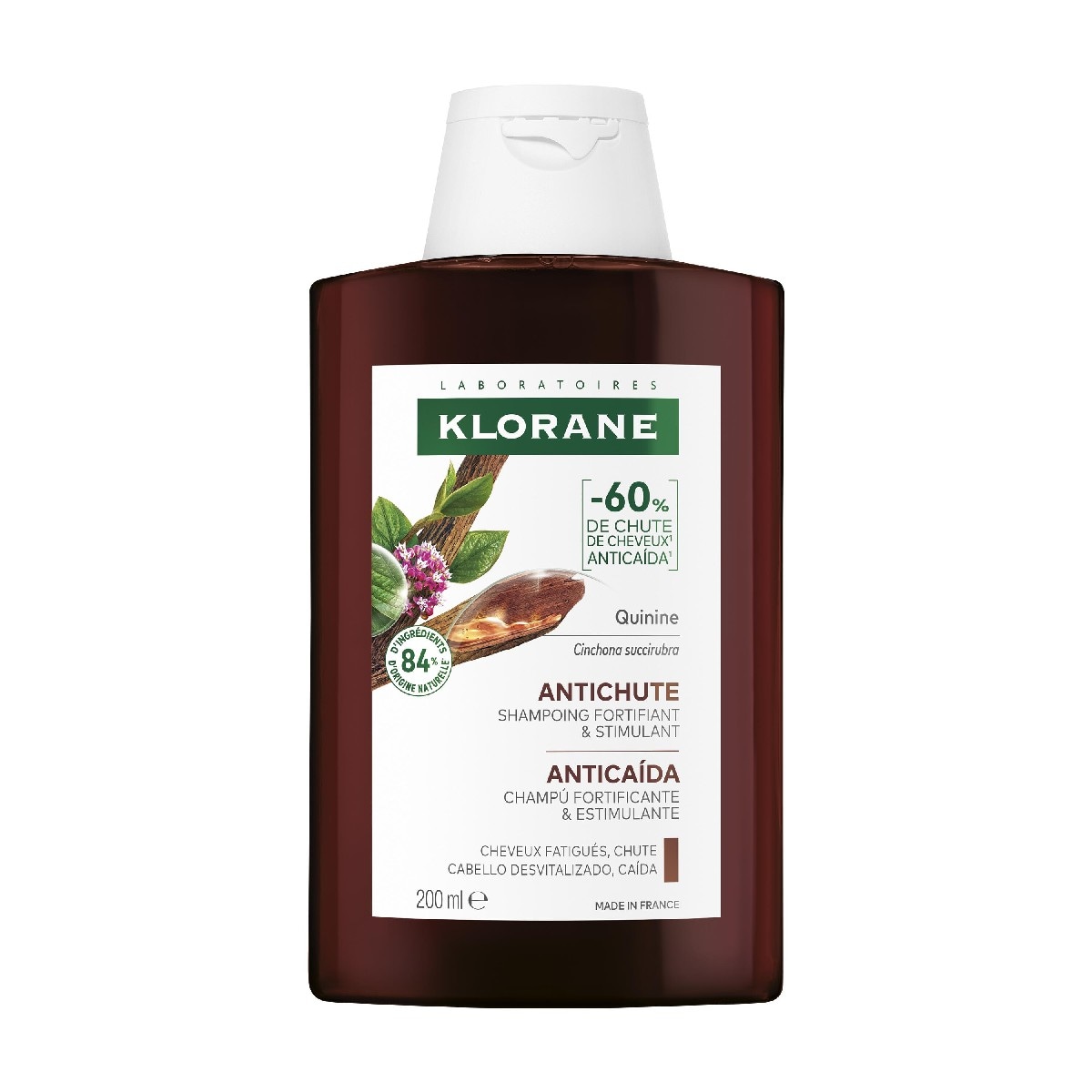 Champô de Quinina 200 ml Klorane 1