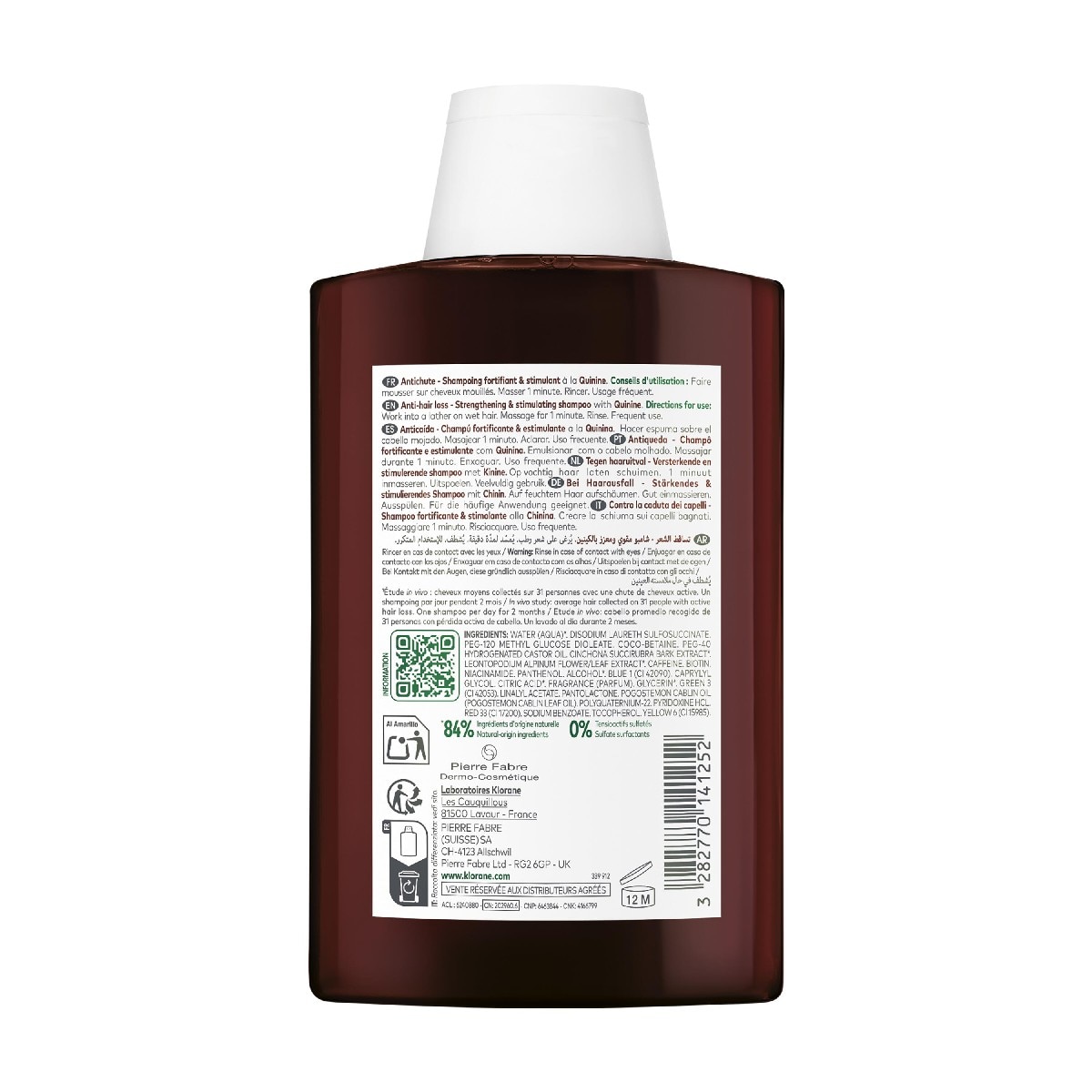 Champô de Quinina 200 ml Klorane 5