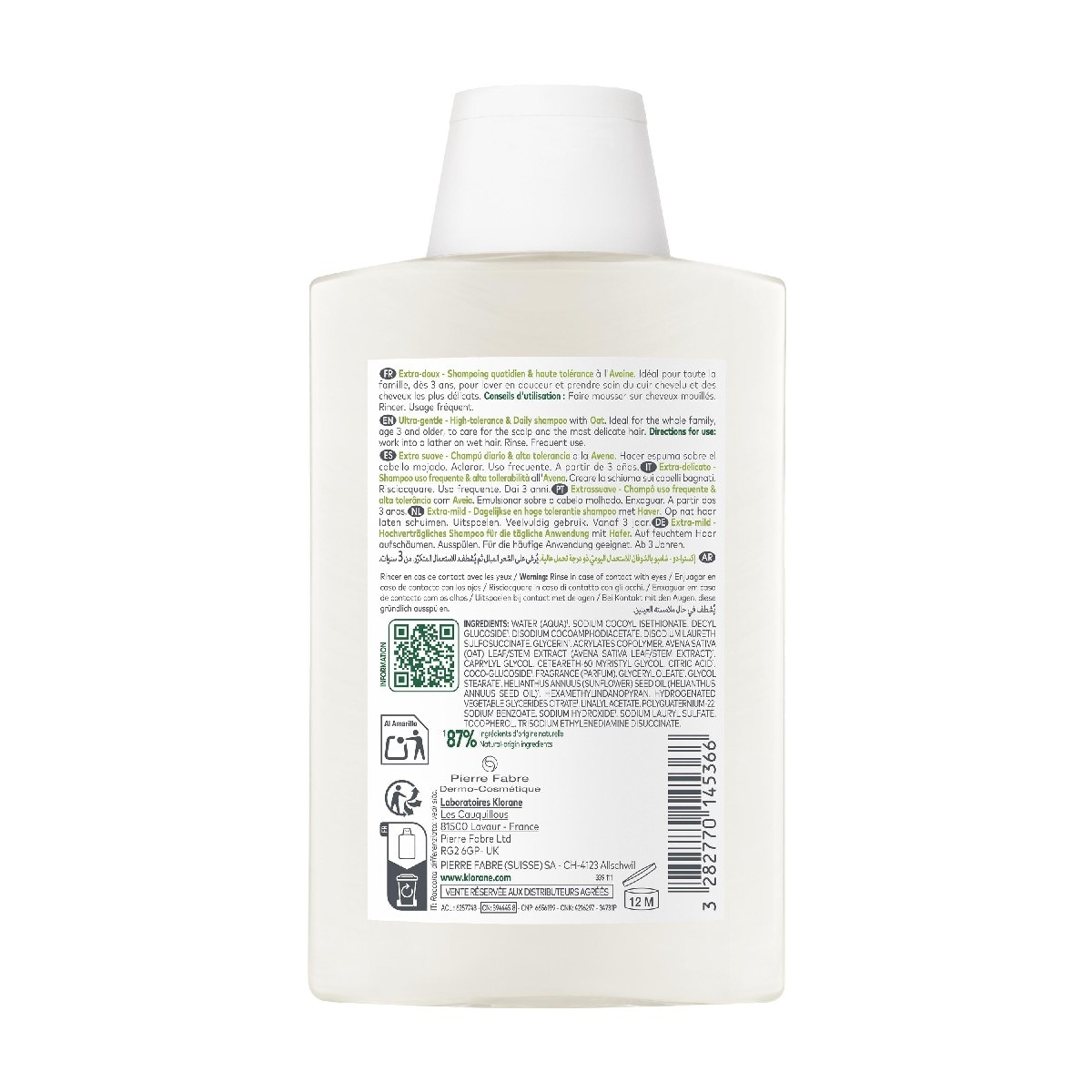 Champô extra-suave com Leite de Aveia Klorane 5