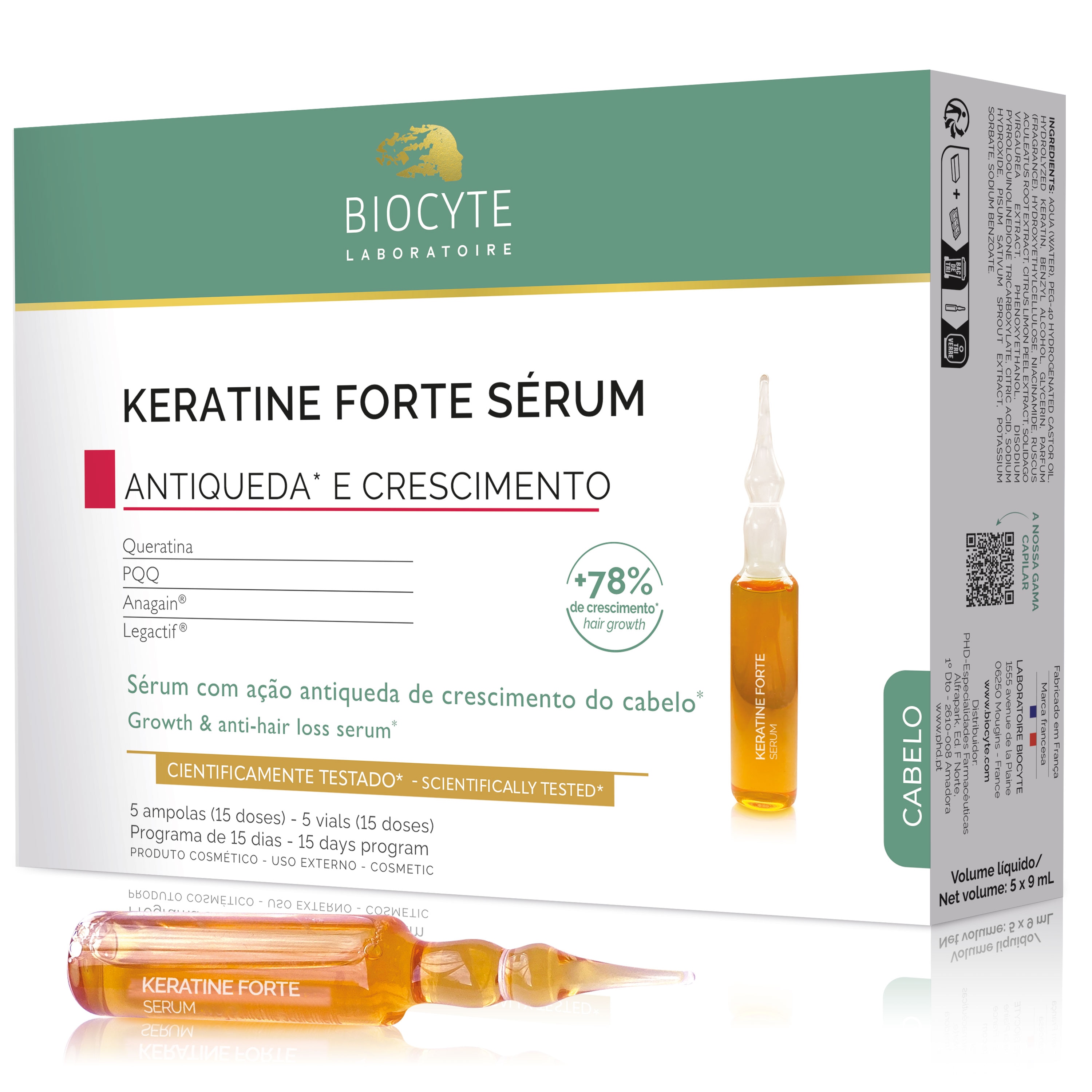 Biocyte Keratine Forte Sérum - 5x9 ml Ampolas 1