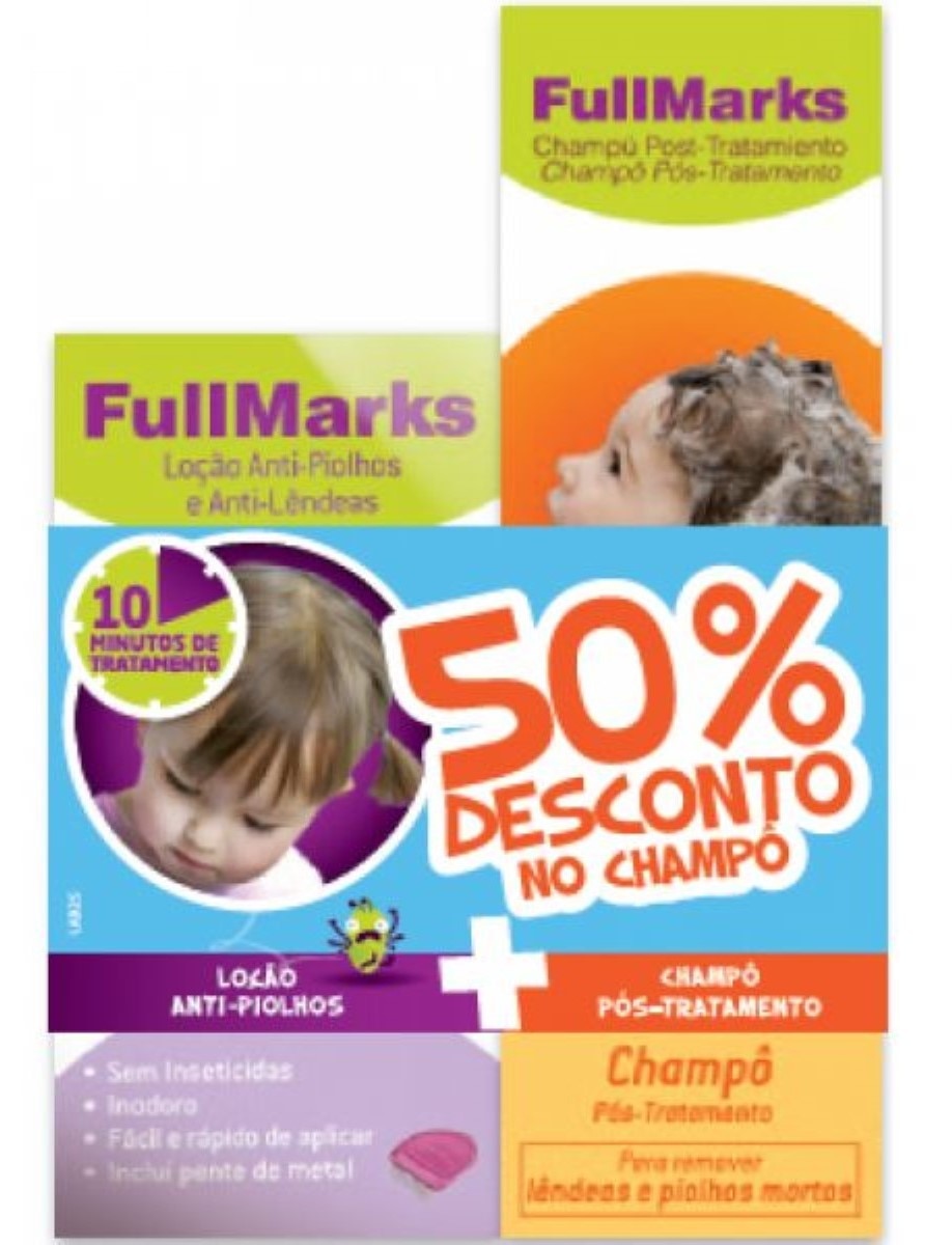 Kit Loção e Champô Anti-Piolhos e Lêndeas Fullmarks 1