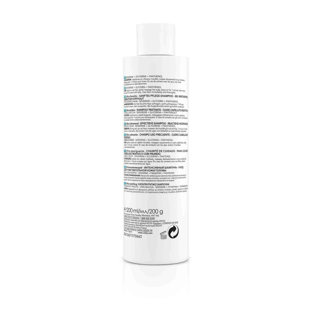Champô Ultra-Apaziguante Cabelo Seco 200ml Vichy Dercos 2