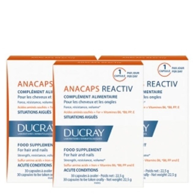 Imagem 0 de Cápsulas Cabelo e Unhas Anacaps Reactiv 3 x 30 Ducray