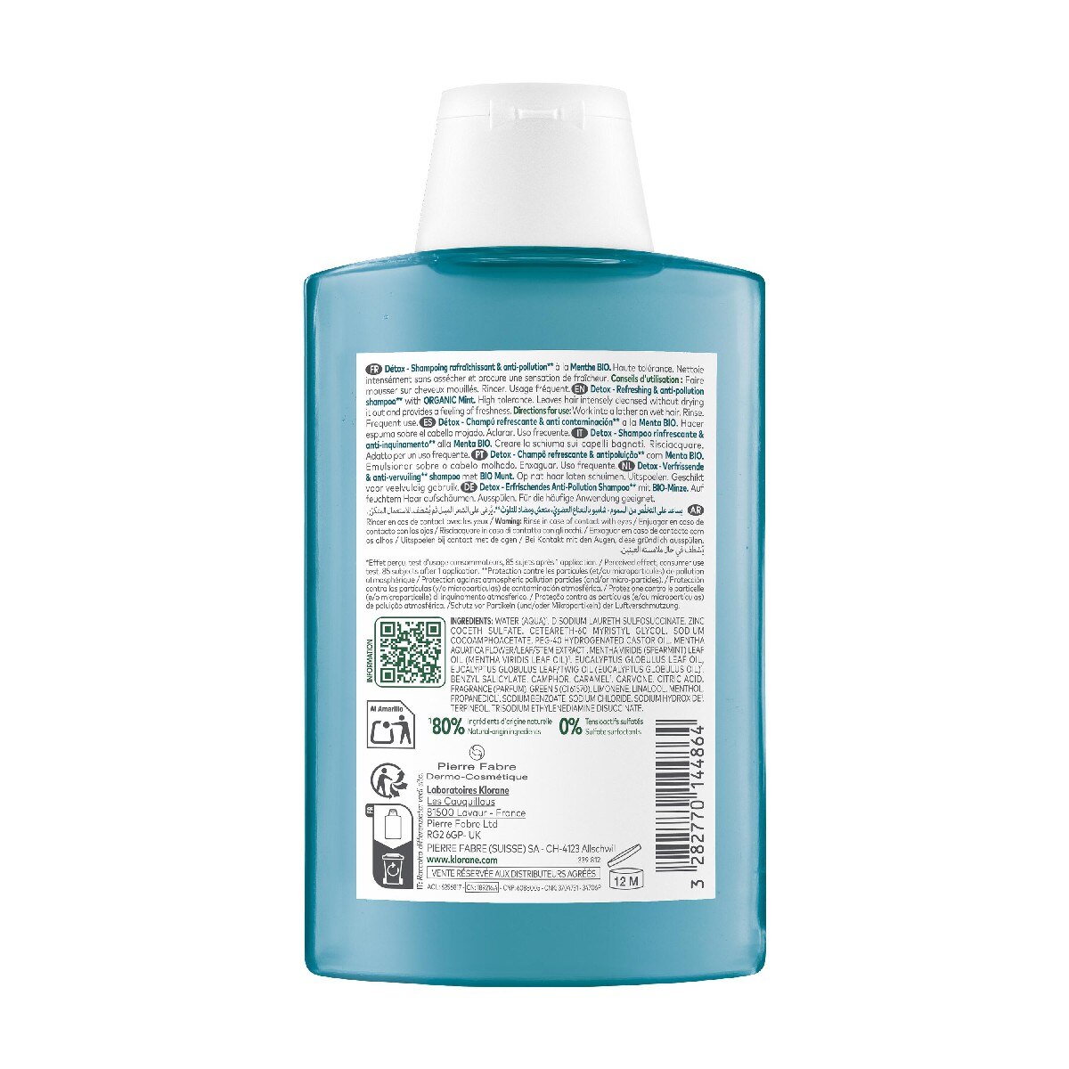 Champô Protetor Antipoluição Menta Aquática 200 ml Klorane 2
