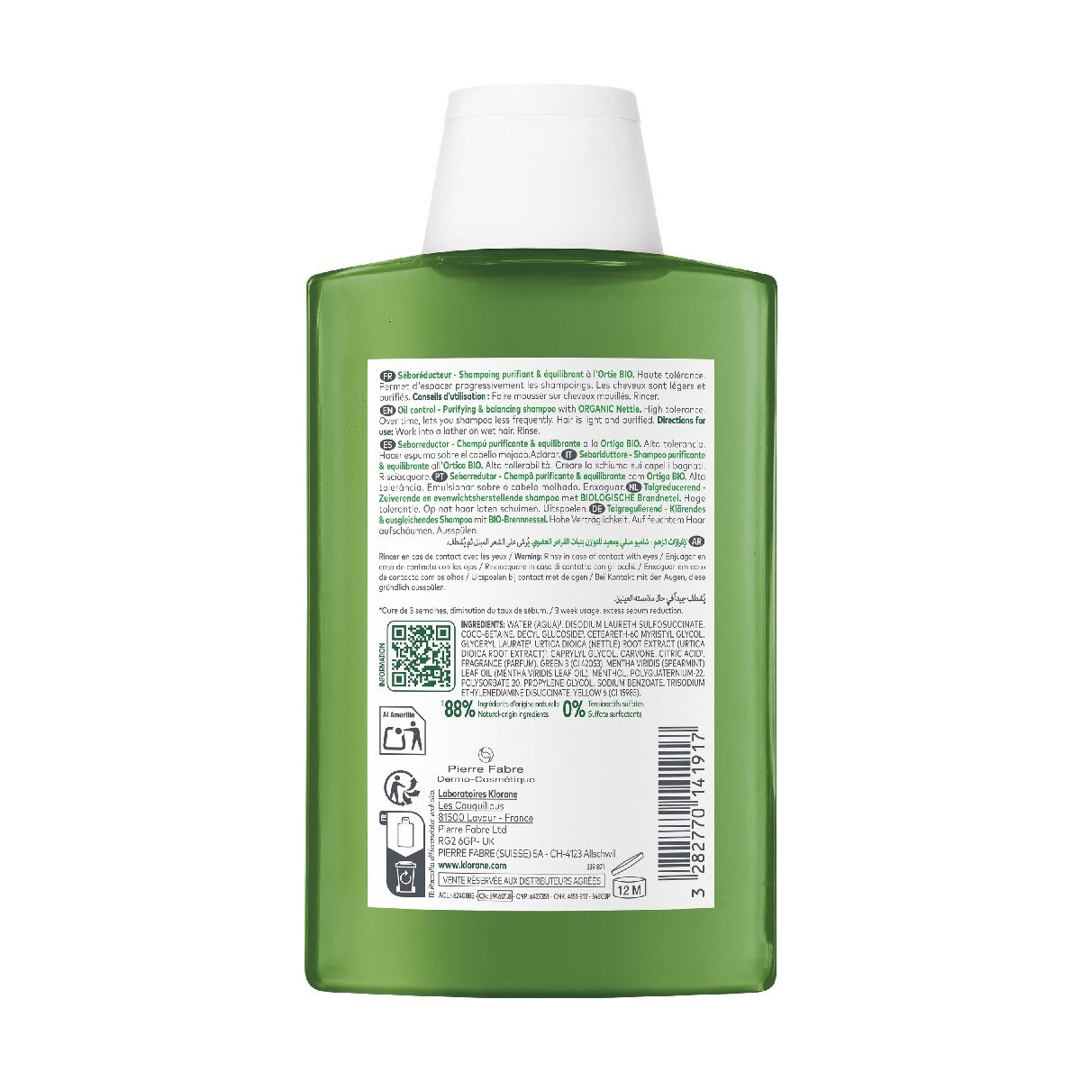 Capilar Champô Ortiga Branca Bio 200ml Klorane 3