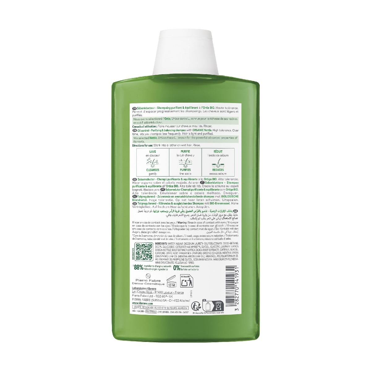 Capilar Champô Ortiga Branca Bio 400ml Klorane 3