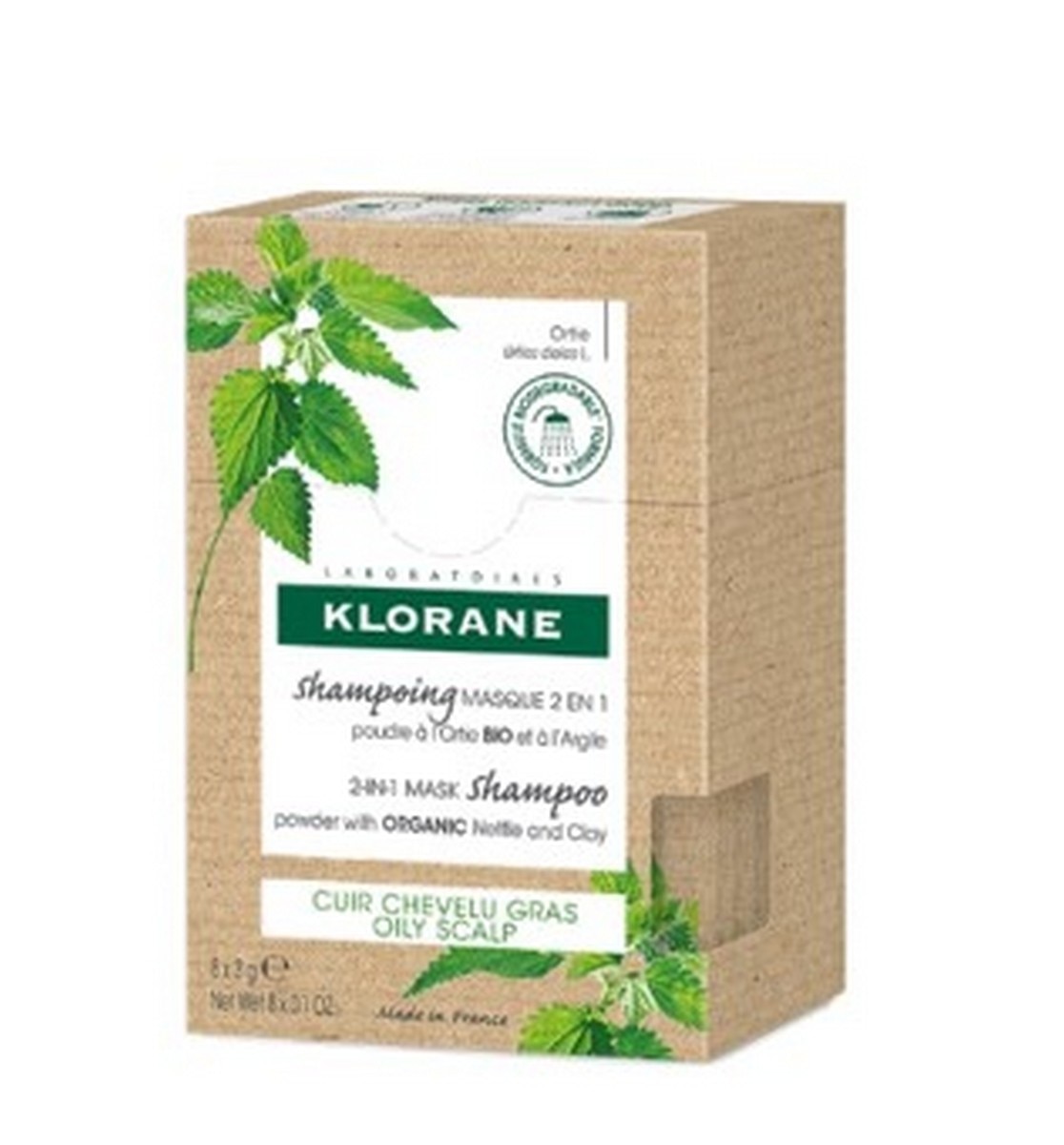 Champô Máscara 2 Em 1 Com Ortiga Bio E Argila 8X3g Klorane 1