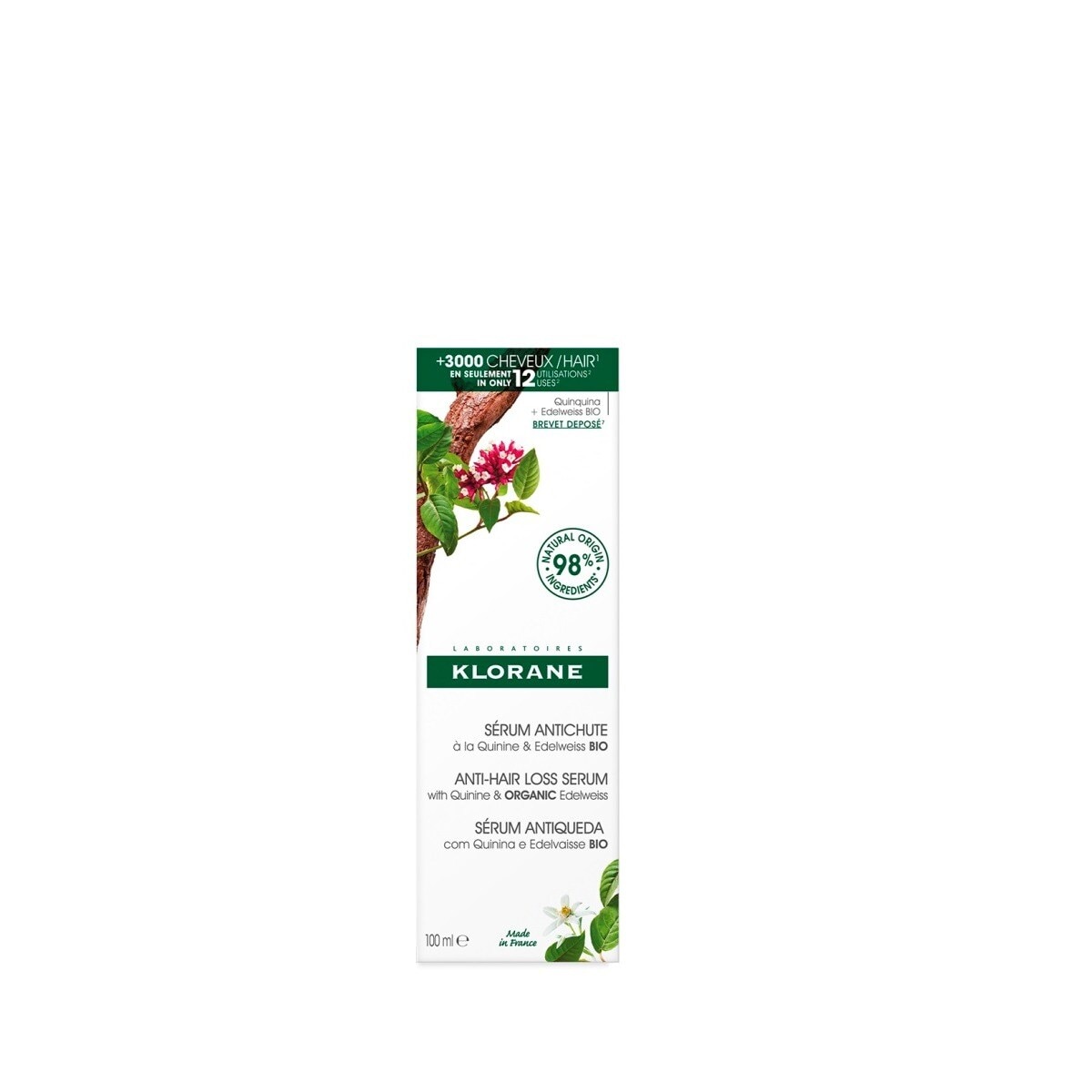 Sérum com Quinina & Edelvaisse Bio 100ml Klorane 2