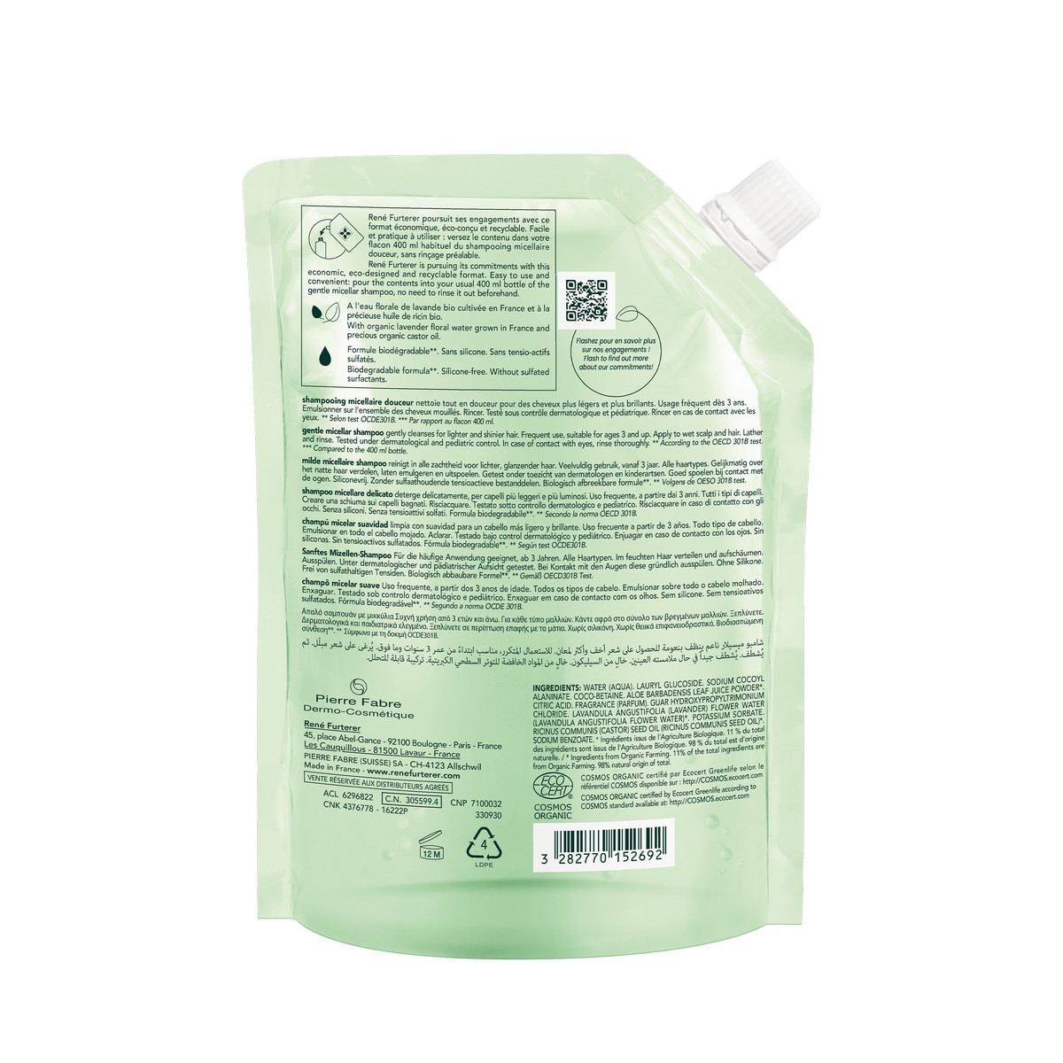Recarga Champô Micelar Suave Naturia - 400 ml 2
