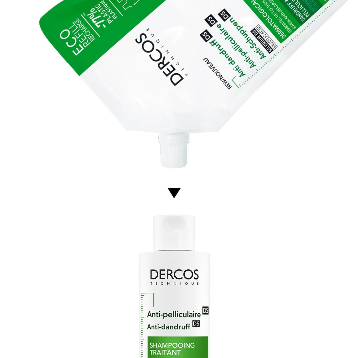 Recarga Ecorefill Champô Anticaspa DS Cabelo Normal a Oleoso Vichy Dercos - 500 ml 2