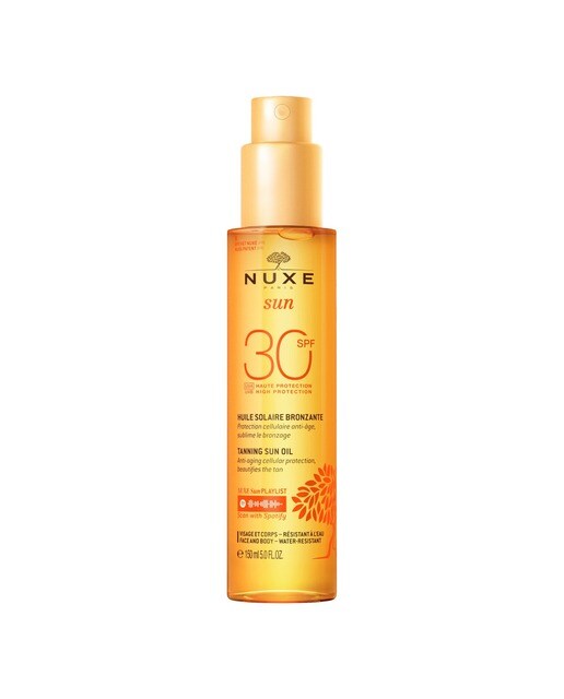 Protetor Solar em Óleo Bronzeador Rosto e Corpo SPF 30 Nuxe Sun 1