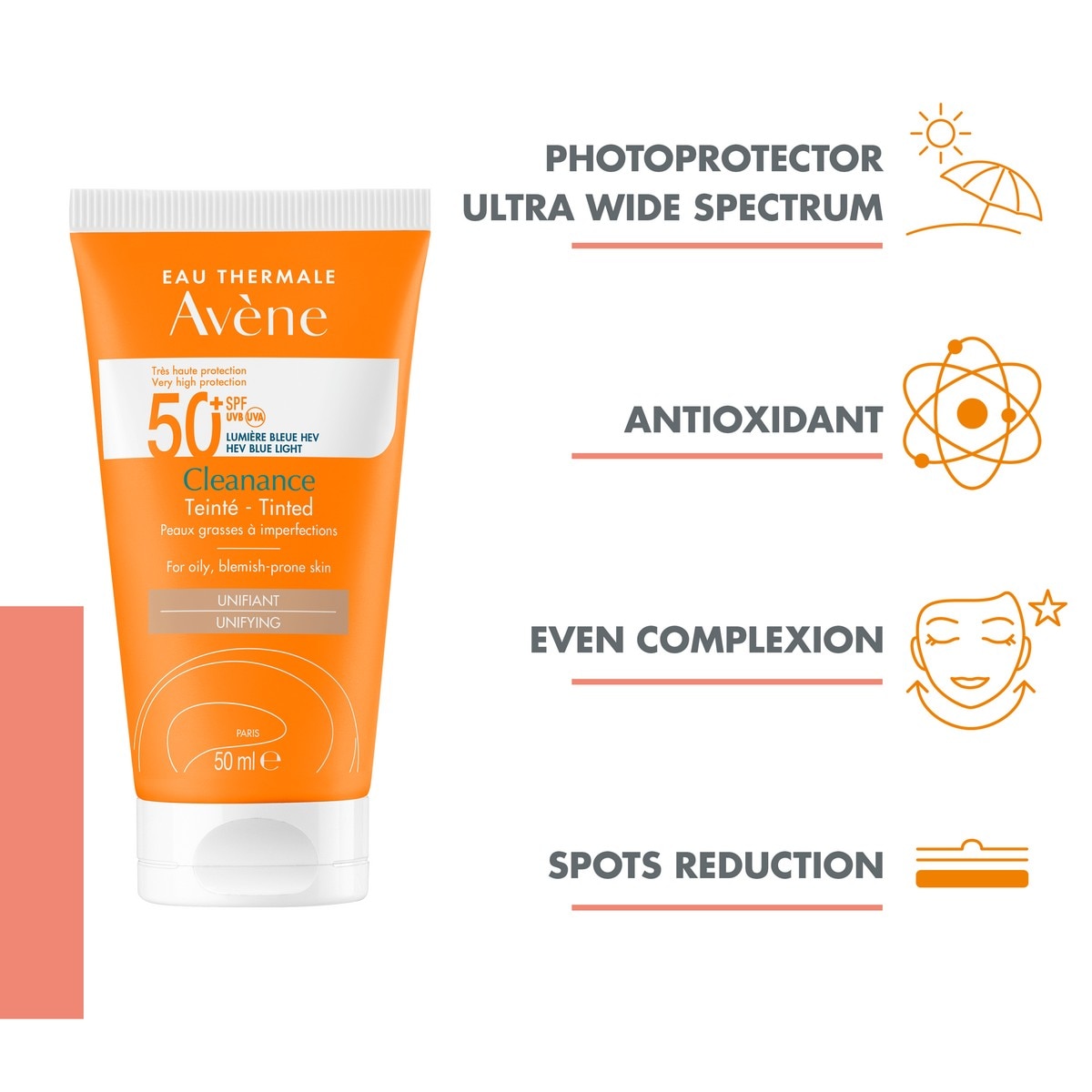 Protetor Solar Facial Cleanance SPF 50+ com Cor - 50 ml 4