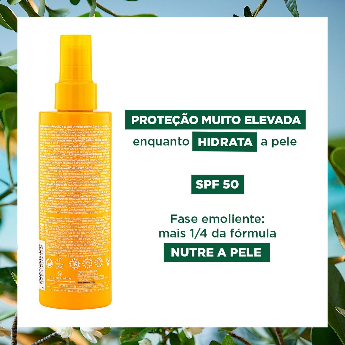 Protetor Solar Polysianes Spray Sublime SPF 50 200ml Klorane 5