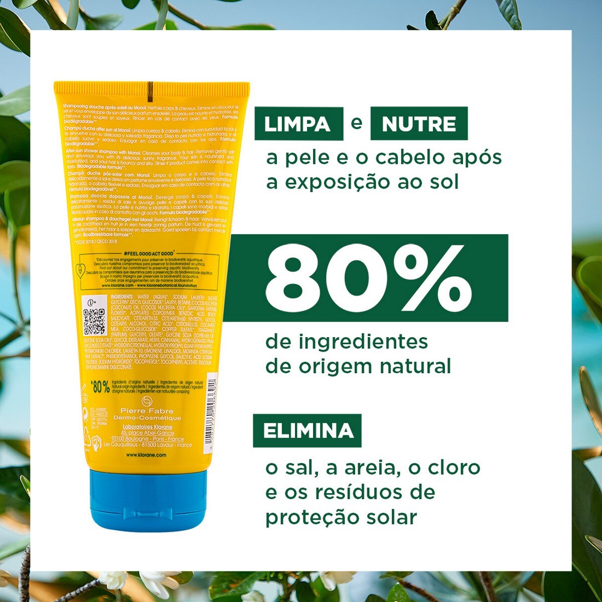 Champô e Gel Duche Polysianes After Sun 200ml Klorane 5