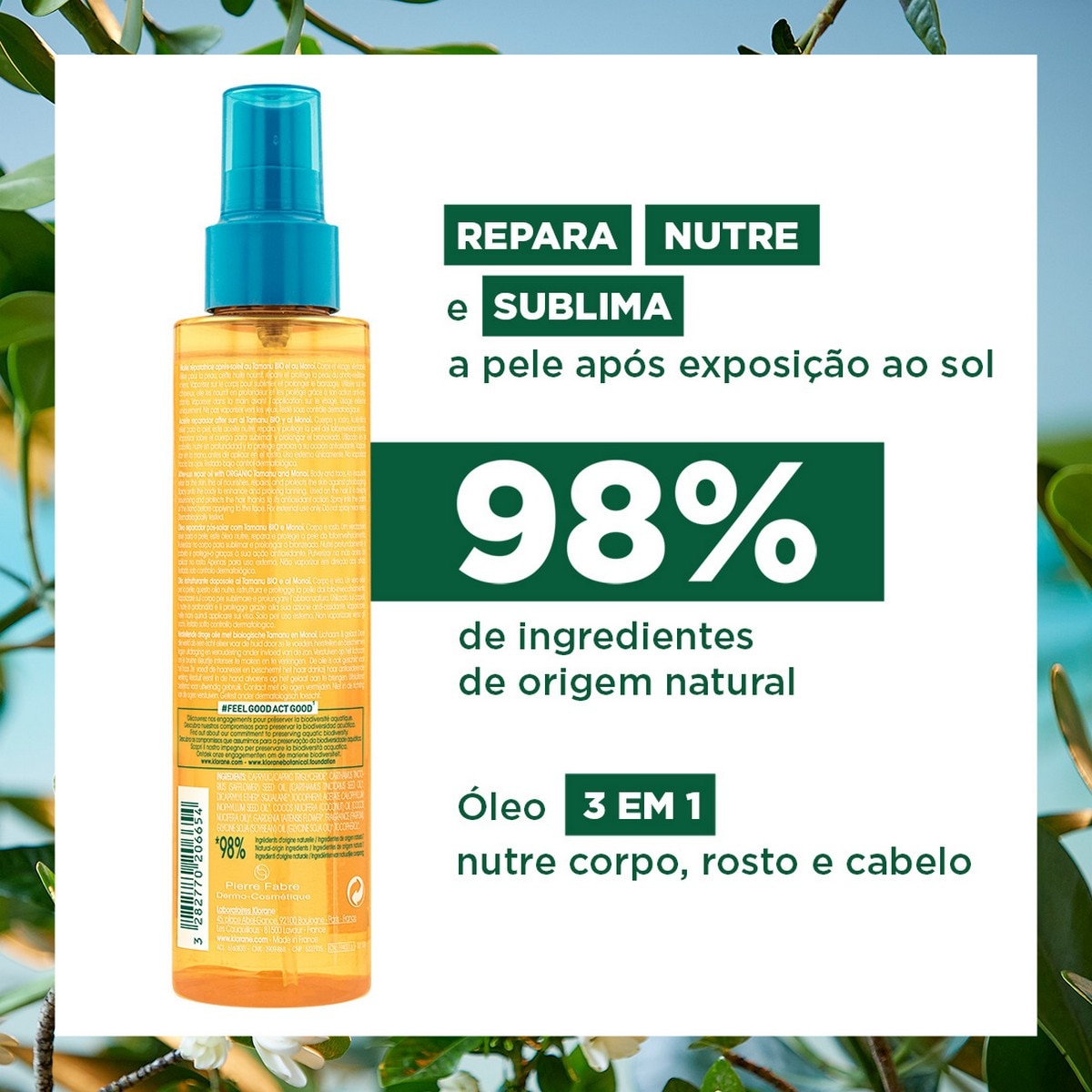 Óleo Reparador Pós-Solar Polysianes 150ml Klorane 4