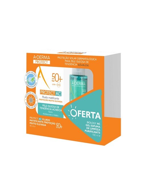Kit Protetor Solar Protect AC SPF 50+ Oferta Gel de Limpeza - 40+100 ml 1
