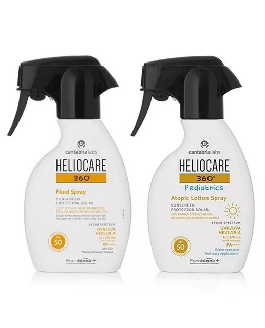 Heliocare 360º Fluido Spray SPF50 + Heliocare 360º Pediatrics Atopic Loção Spray SPF50 - 250 ml + 250 ml 1