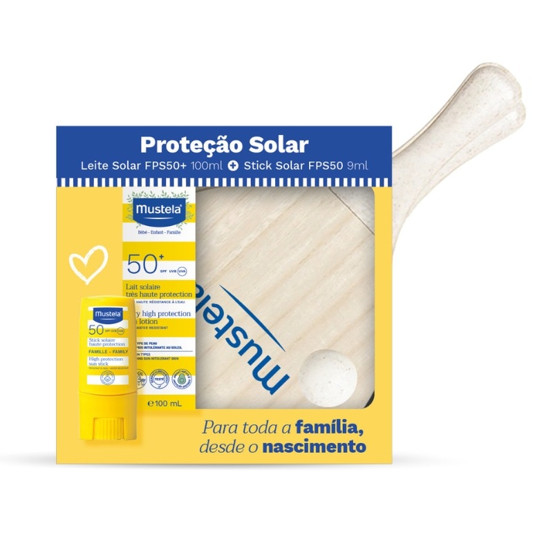 Imagem 0 de Kit Mustela Protetor Solar FPS 50 100ml + Stick 9ml + Raquetes