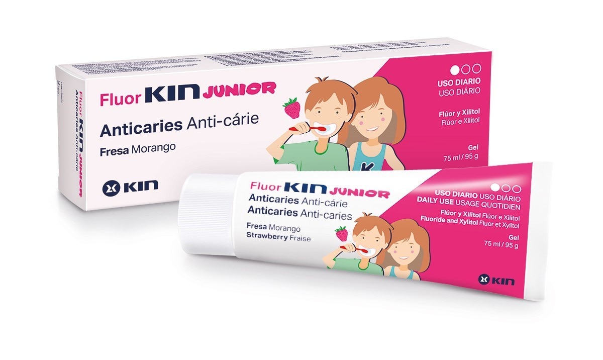Gel Dentrífico Sabor Morango Fluor Kin Junior 75ml Kin 1