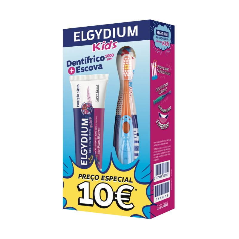 Imagem 0 de Kit Pasta Dentes Frutos Silvestres + Escova Elgydium Kids