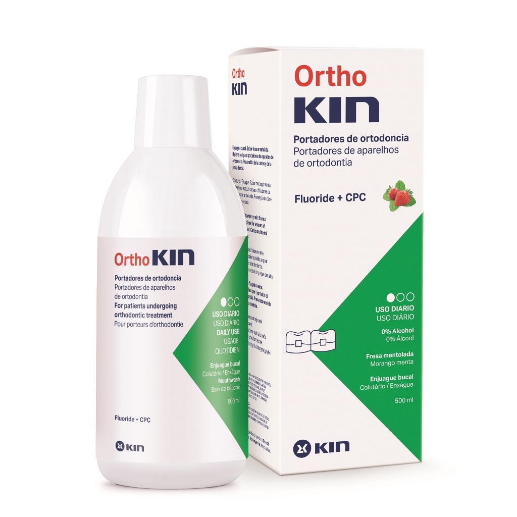 Colutório Morango/Menta Ortho Kin 500ml Kin 1