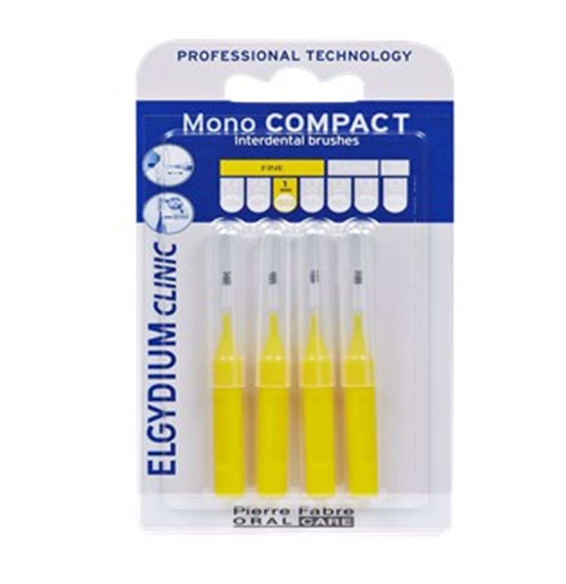 Escovilhões Mono Compact Amarelo 4 Uni. Elgydium Clinic 1