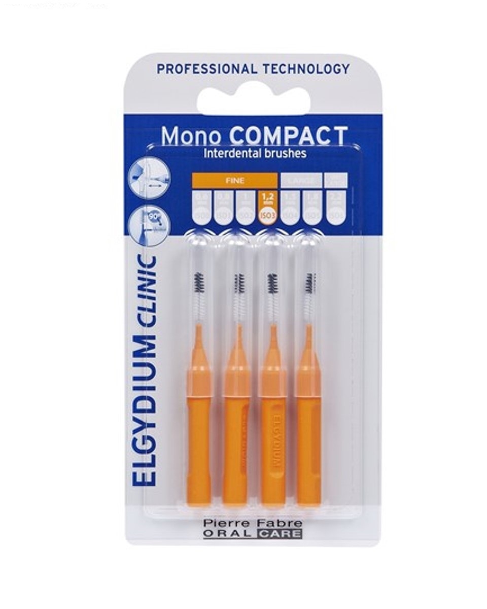 Escovilhões Mono Compact Laranja 4 escovilhões Elgydium Clinic 1