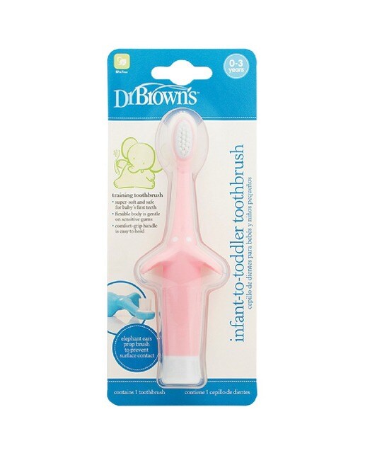 Imagem 0 de Escova Dente Elefante Rosa 0-3A Dr Browns