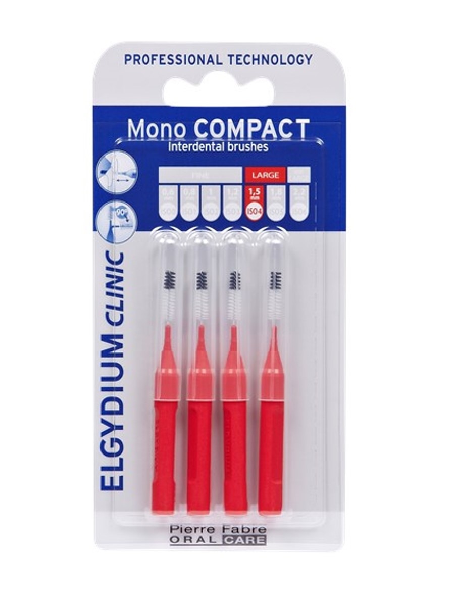 Escovilhões Mono Compact Vermelho 4 Unidades Elgydium 1