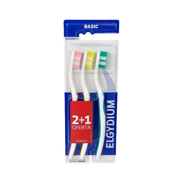 Imagem 0 de Escova de Dentes Médio Basic - 2+1 unid.