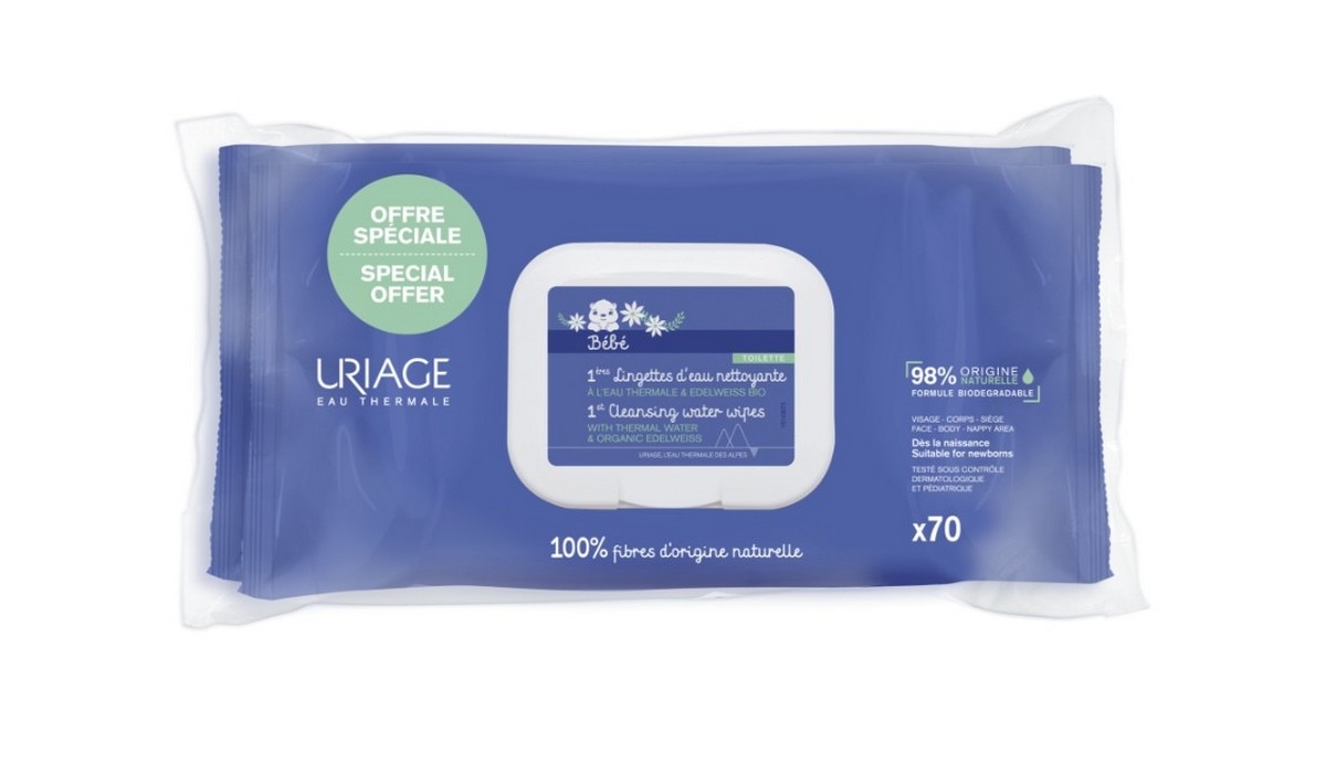 Duo Toalhetes de Limpeza Uriage Bebé - 2x70 Toalhetes 1