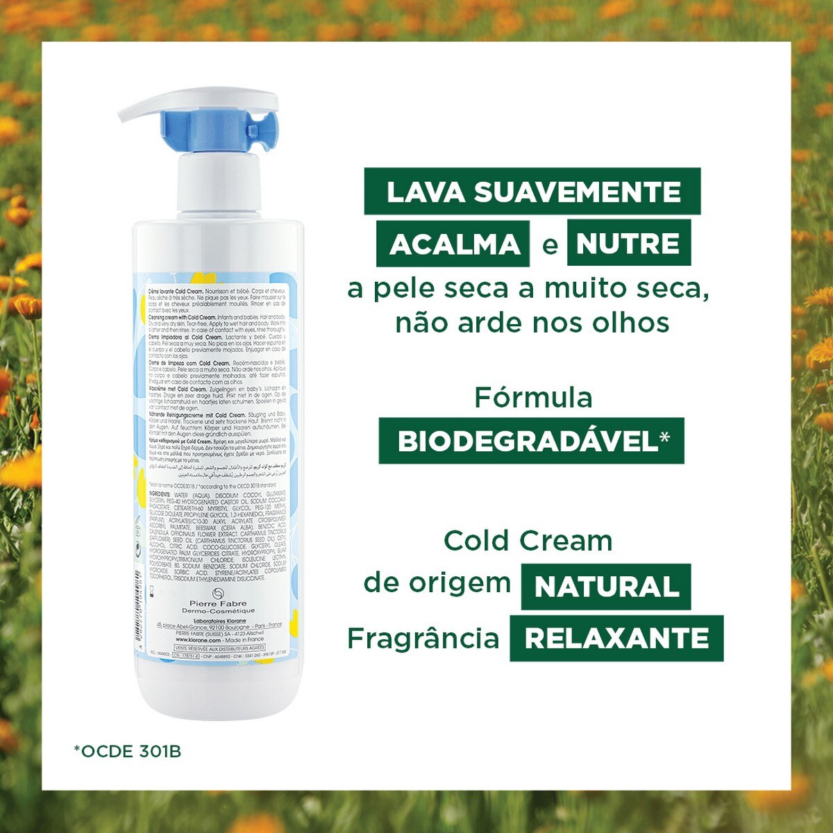 Creme Lavante 500ml Klorane Bebé 3