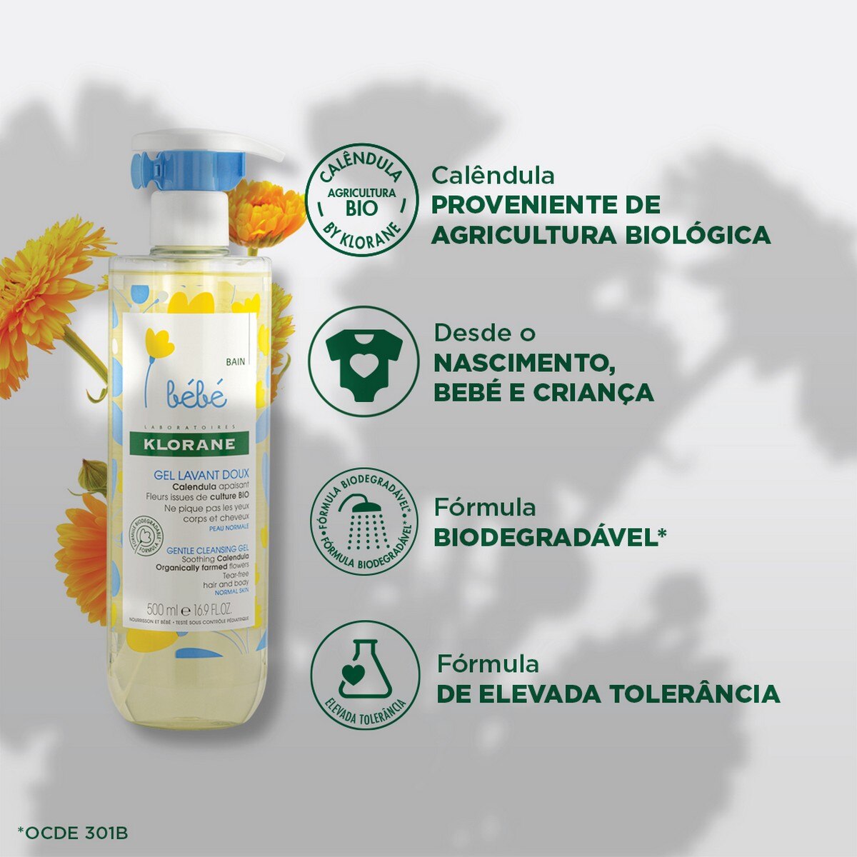 Gel de Limpeza Suave 200ml Klorane Bebé 2