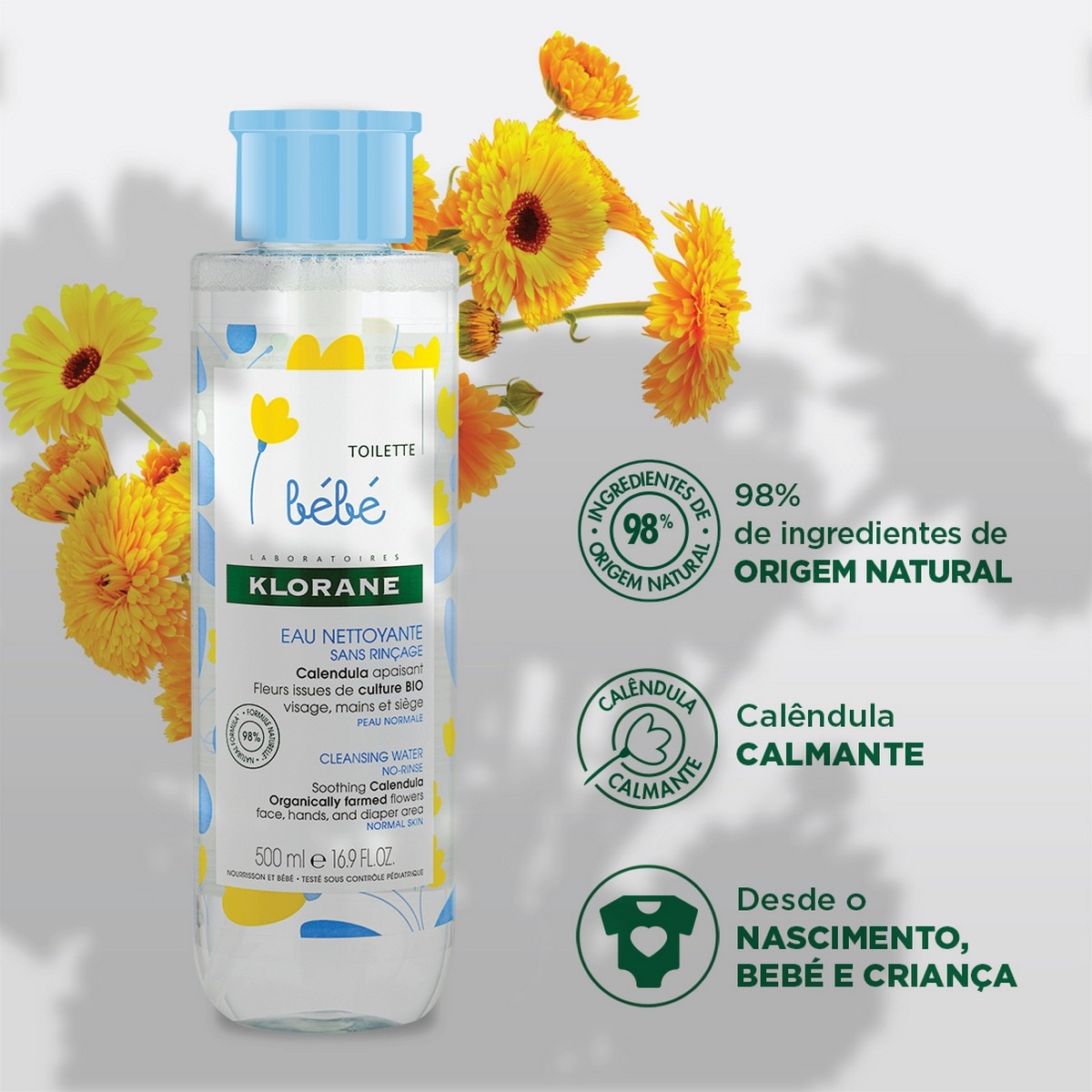 Água de Limpeza Micelar 500ml Klorane Bebé 2
