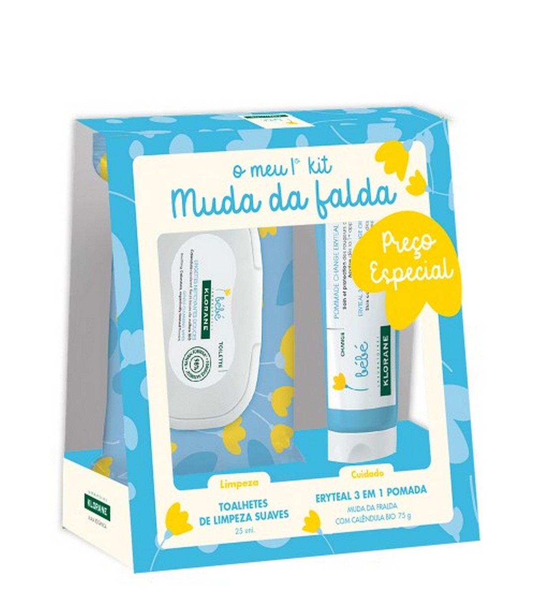 Kit Eryteal Pomada 75ml + Toalhetes Limpeza 25 Uni. Klorane Bebé 1